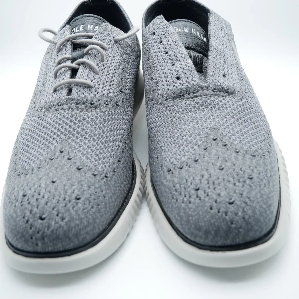Cole Haan Zerogrand Stitchlite Oxford Grey Knit Wingtip Shoes C27565 Mens 9.5 M